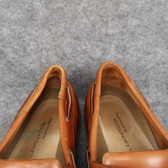 Rockport Boat Shoes Mens 13 Casual Leather Moc Lace Up Brown Classic Lifestyle - Picture 4 of 12